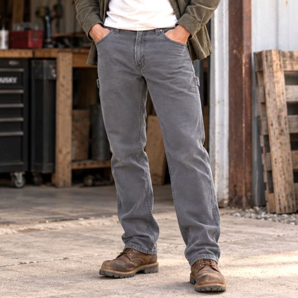 Carhartt Rugged Flex Relaxed Fit Canvas Pants Mens 32 x 32 Gray Utility Workwear